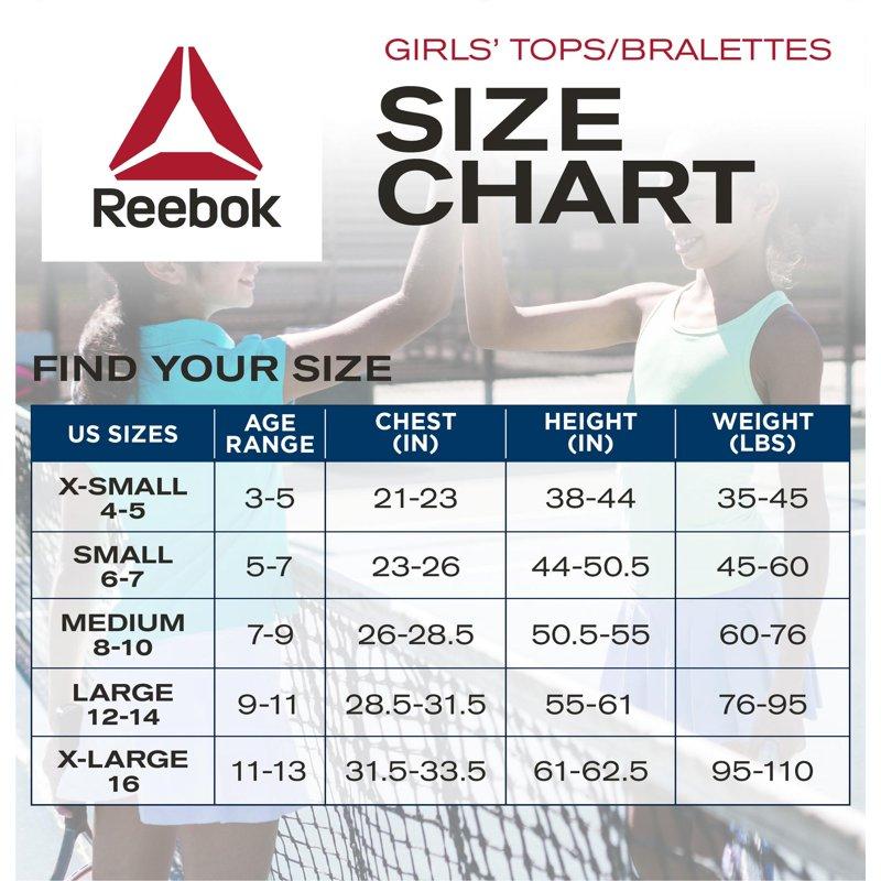 Reebok Girl's Seamless Longline Bralettes 2-Pack Sizes S To XL