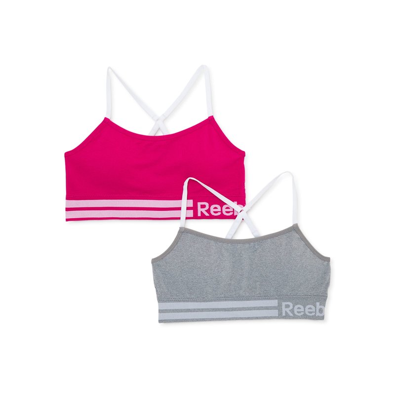 Reebok Girl's Seamless Longline Bralettes 2-Pack Sizes S to XL