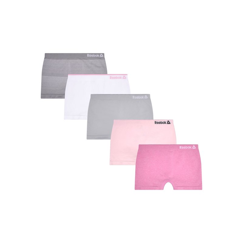 Reebok Girls Seamless Underwear Boyshort Panties 5-Pack Size S-XL