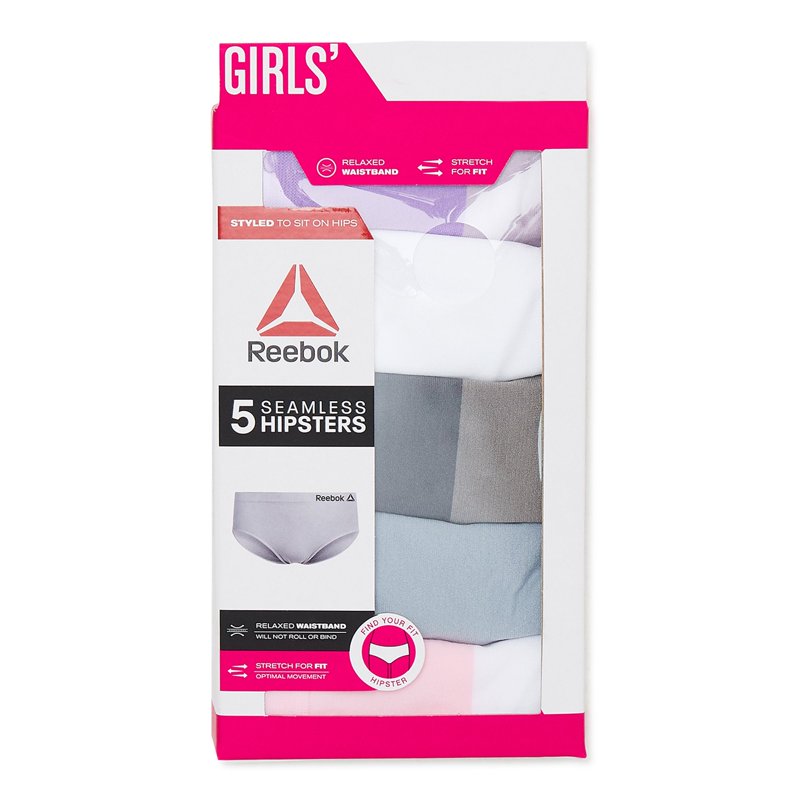 Reebok Girls Seamless Underwear Hipster Panties 5-Pack