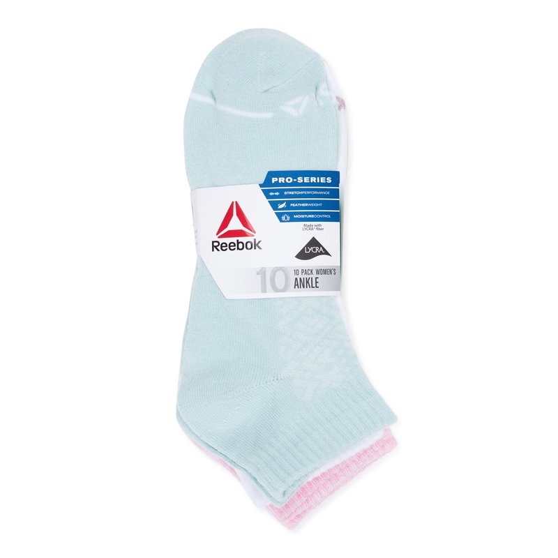 Reebok Women's Pro Series Performance Lightweight Ankle Socks Stocking Stuffers 10-Pack