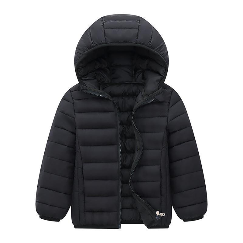 REgarm Kids Boys Girls Winter Coats & Jackets Kids Toddler Lightweight Padded Hooded Puffer Autumn And Winter Coat Black Size 8-9 Years