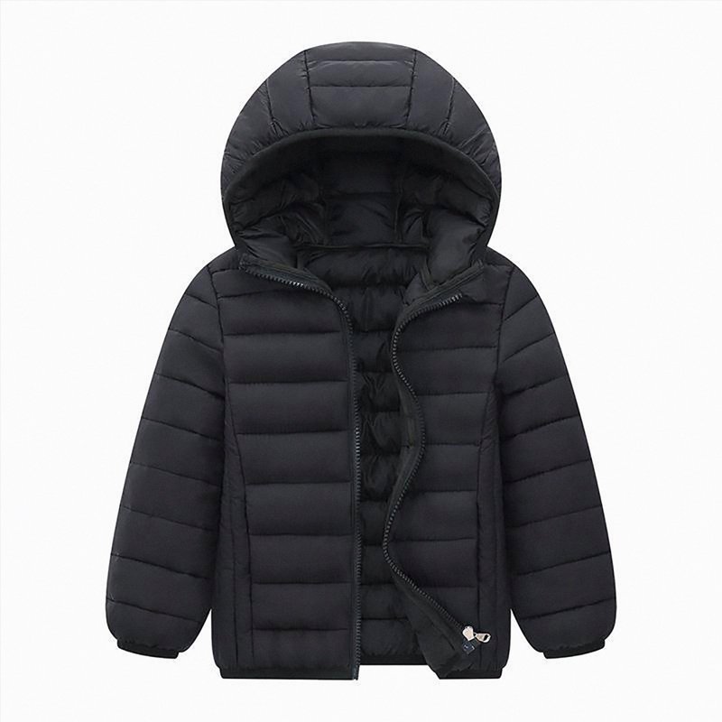 REgarm Kids Boys Girls Winter Coats & Jackets Kids Toddler Lightweight Padded Hooded Puffer Autumn and Winter Coat Black Size 8-9 Years