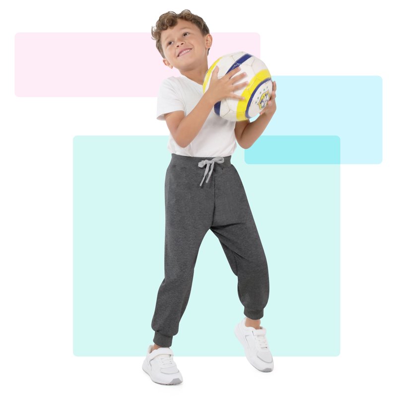 Resinta 4 Pack Toddler And Boys Joggers Sweatpants Kids Pull-On Active Pants With Drawstring Casual Athletic Clothes