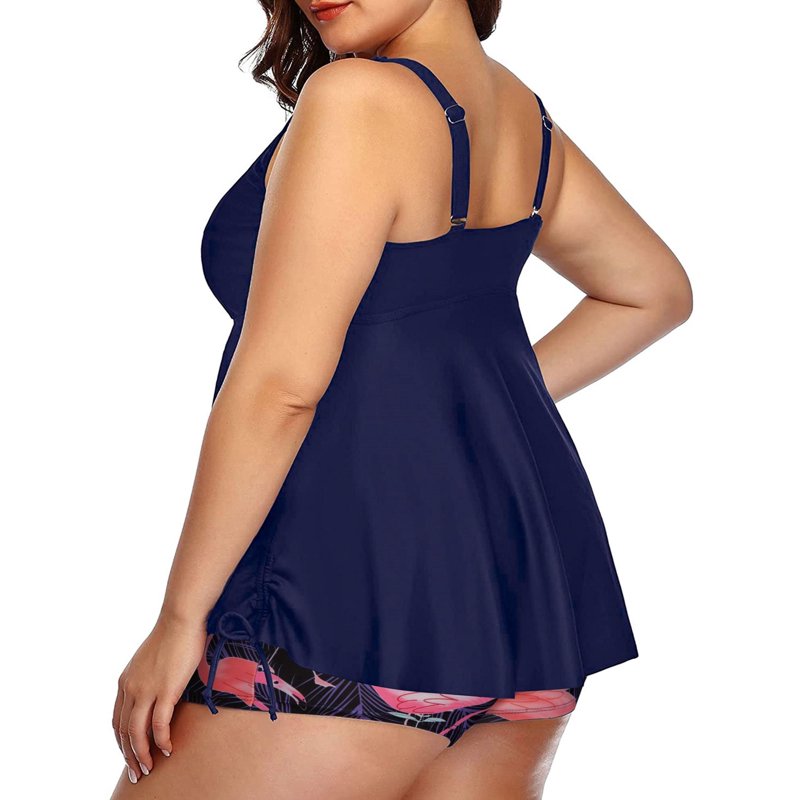 Rivelino Tankini Swimsuits For Women Plus Size Flowy Swimdress Tummy Control 2 Piece Bathing Suits With Shorts
