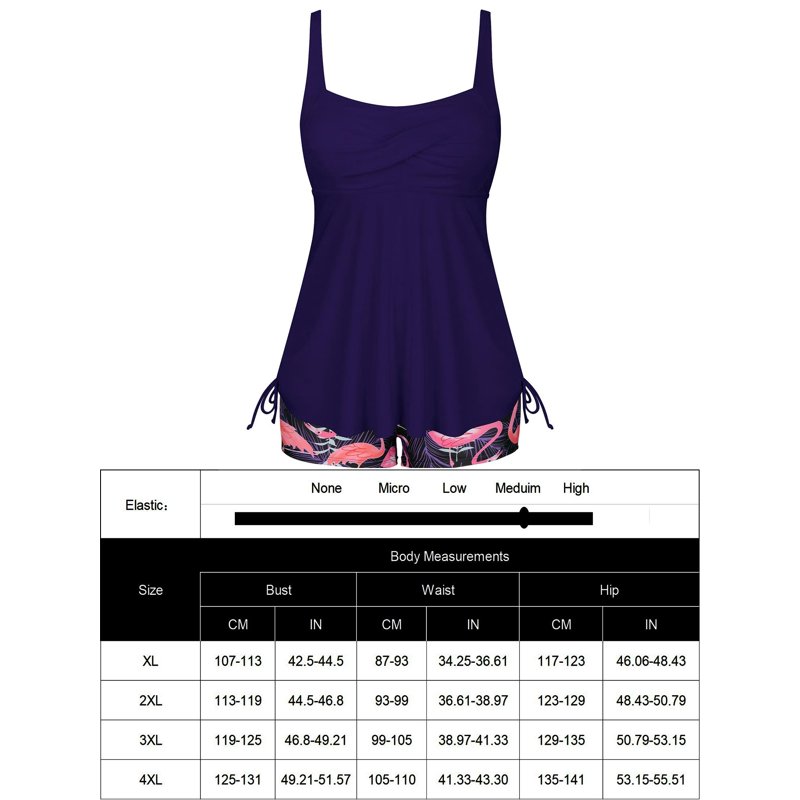 Rivelino Tankini Swimsuits For Women Plus Size Flowy Swimdress Tummy Control 2 Piece Bathing Suits With Shorts