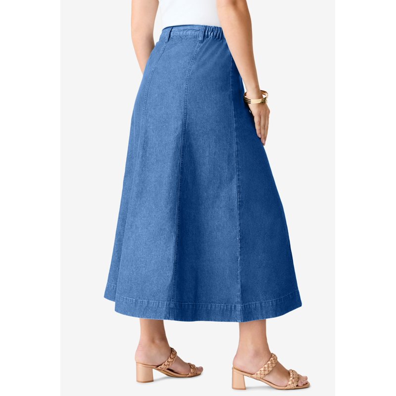 Roaman's Women's Plus Size Plus Size Classic Stretch A Line Maxi Skirt