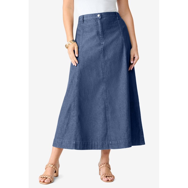 Roaman's Women's Plus Size Plus Size Classic Stretch A Line Maxi Skirt