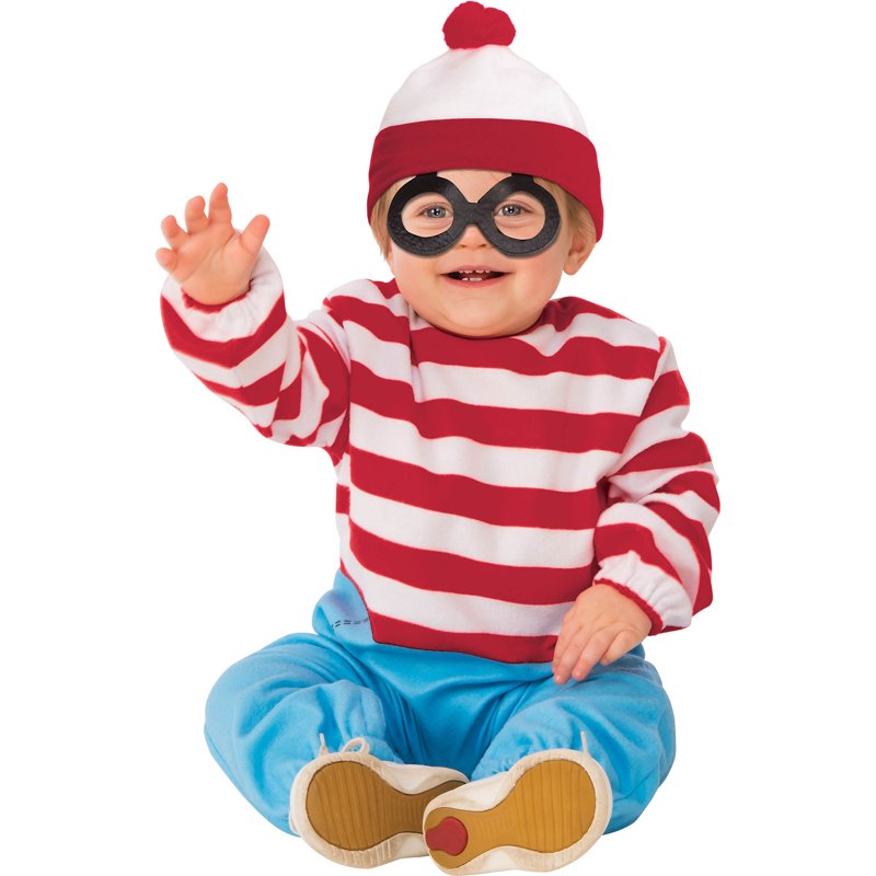RUBIES II Where's Waldo Fancy-Dress Costume for Toddlers with Striped Onesie Toddler 2T