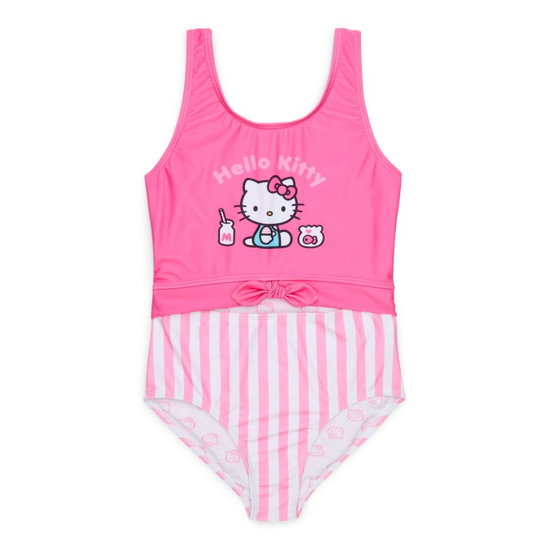 Sanrio Hello Kitty Girls One-Piece Swimsuit with UPF 50+ Sizes 4-12