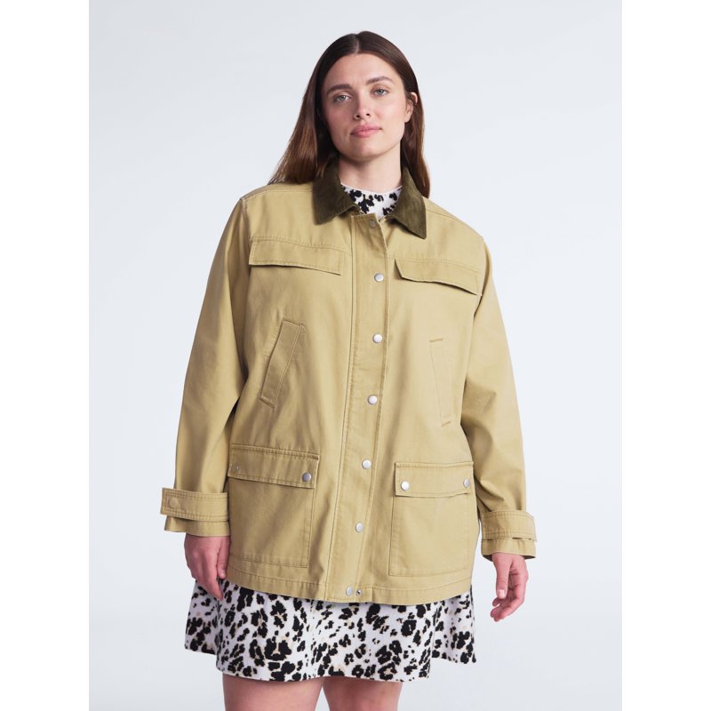 Scoop Women’s And Women’s Plus Cotton Oversized Cargo Barn Jacket Midweight XS-4X