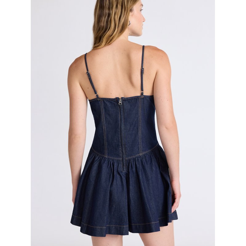 Scoop Women's Denim Corset Mini Dress Sizes 0-18