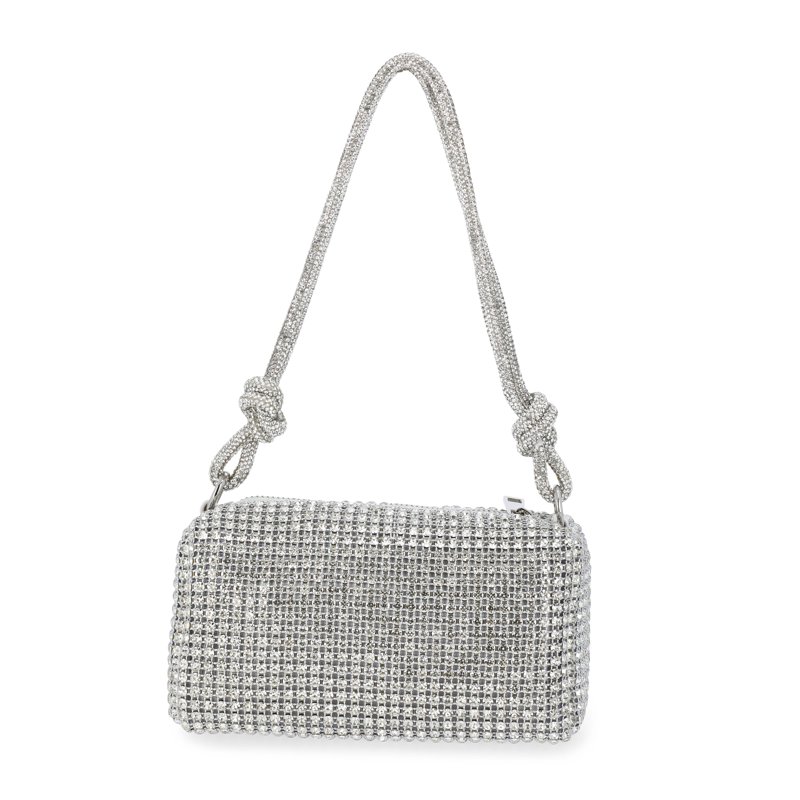 Scoop Women's Mini Rhinestone Party Bag Silver