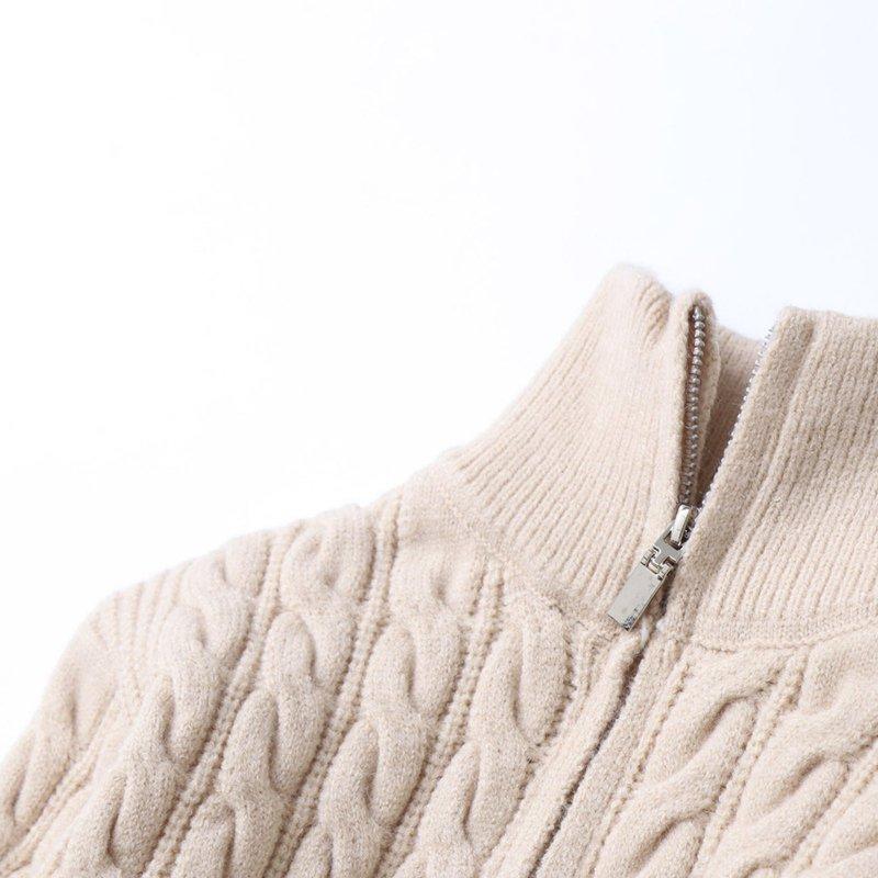 Scyoekwg Clearance Boys Sweaters Toddler Boys Zipper Sweaters Coats Casual High Neck Long Sleeve Jackets Solid Color Fall Winter Warm Sweaters Coats (Beige 3 Years)