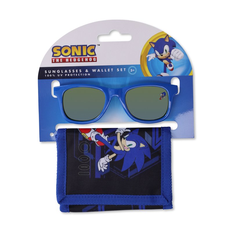 Sega Sonic the Hedgehog Kid's Sunglasses and Wallet 2-Piece Set Blue