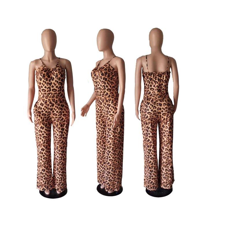 Sexy Plus Size Leopard Jumpsuit