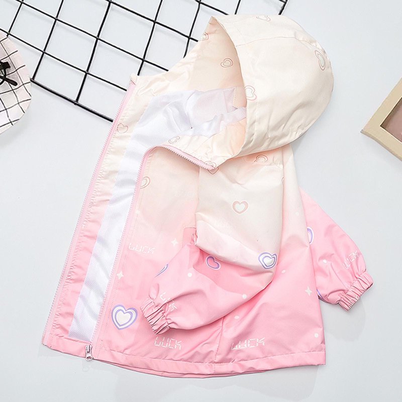 SGFCWSX Girls Rain Jacket For School Kids Windbreaker Coat Casual Lightweight Jackets Pink Size 7 Years