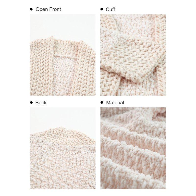 SHEWIN Women's Sweaters Fashion Casual Open Front Long Sleeve Chunky Knit Cardigans Outerwear Coats
