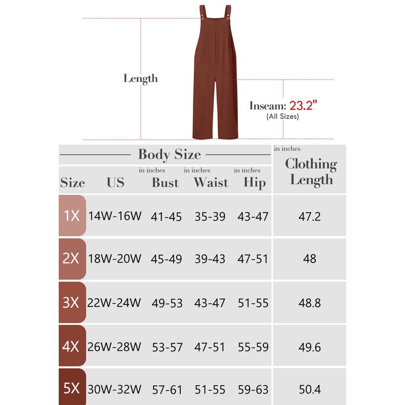 SHOWMALL Women’s Plus Jumpsuits Summer Boho Casual Wide Leg Overalls Navy Blue 3X Baggy Rompers With Pocket