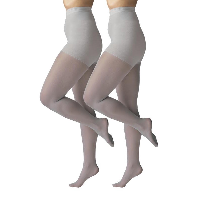 Silk Impressions Shimmer Sheer Pantyhose For Women 20 Denier Sheer Sizes S-3XL 2-Pack
