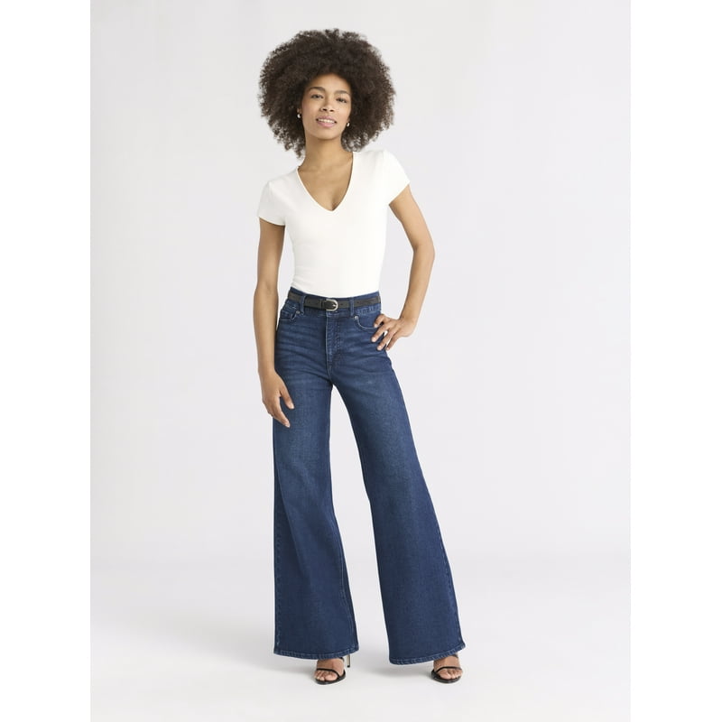 Sofia By Sofia Vergara Women's And Women's Plus Margot Wide Leg High Rise Jeans 30.5" And 32.5" Inseams Sizes 0-28