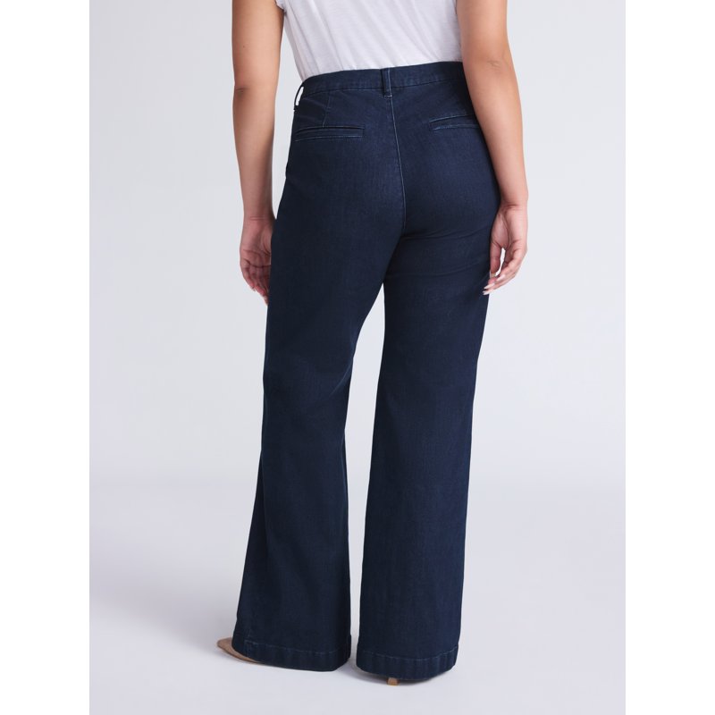 Sofia By Sofia Vergara Women's And Women's Plus Trouser Flare High Rise Jeans 30.5" 32.5" And 34.5" Inseam Sizes 0-28W