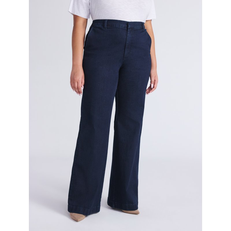 Sofia by Sofia Vergara Women's and Women's Plus Trouser Flare High Rise Jeans 30.5" 32.5" and 34.5" Inseam Sizes 0-28W