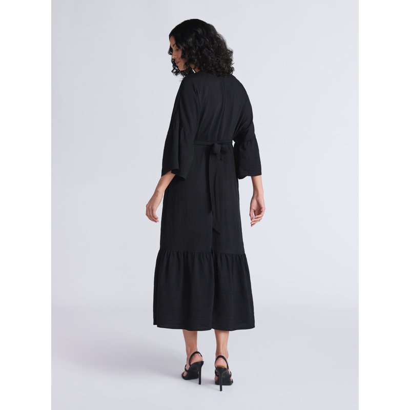 Sofia By Sofia Vergara Women's Tie Back Dress With Wide Sleeves Mid Calf Length Sizes XS-4X