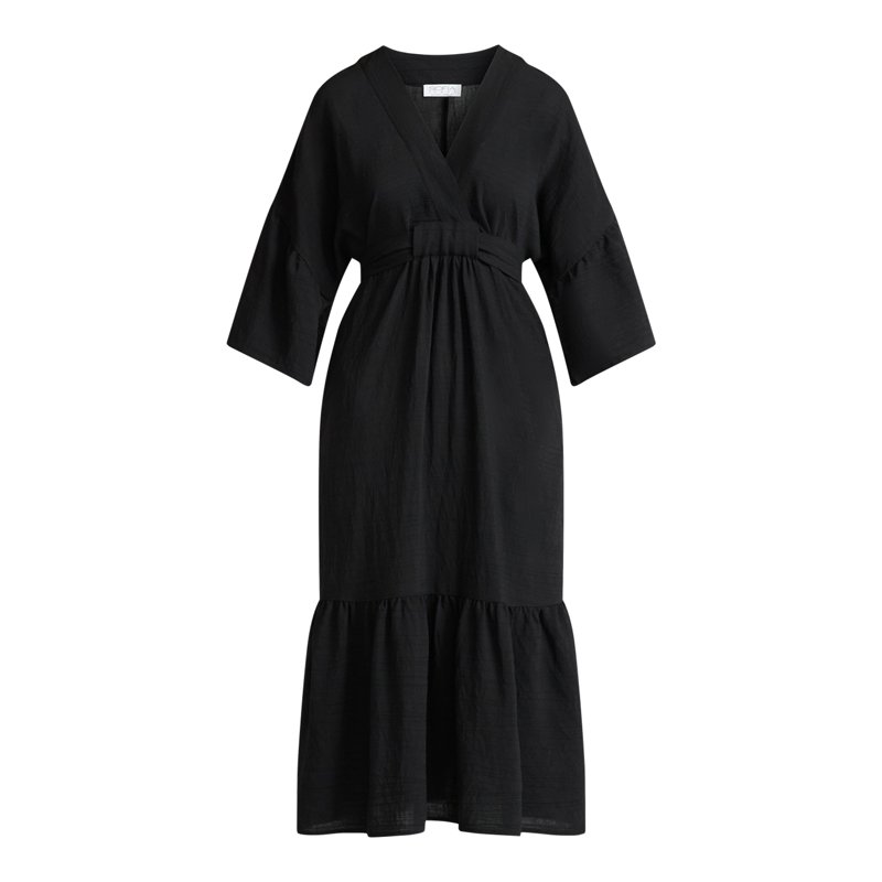 Sofia By Sofia Vergara Women's Tie Back Dress With Wide Sleeves Mid Calf Length Sizes XS-4X