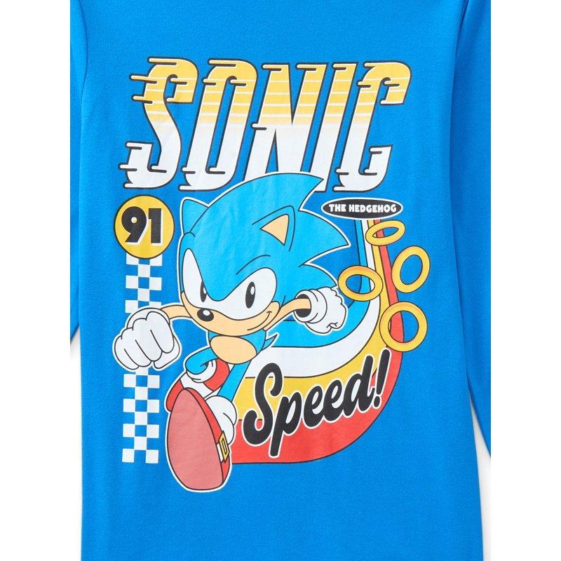 Sonic The Hedgehog Boys' & Big Boys' Graphic Long-Sleeve T-Shirt Speed Club Group Sizes 4-18