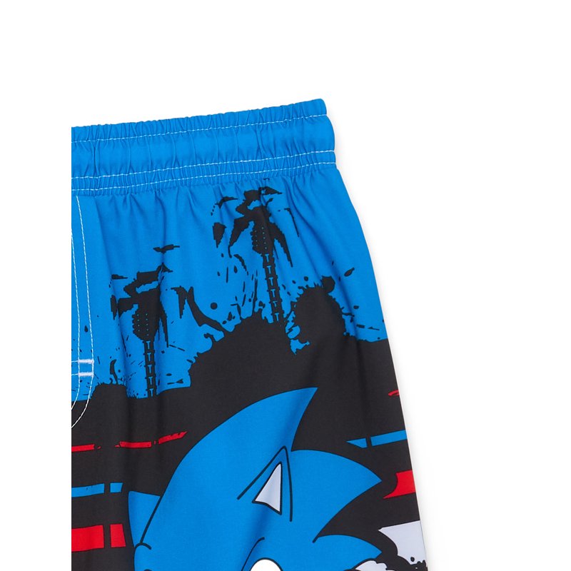 Sonic The Hedgehog Boys’ Graphic Swim Trunks With UPF 50+ Sizes 4-12
