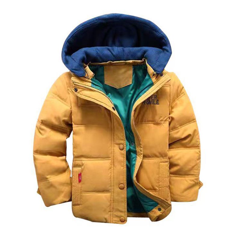 Sopiago Winter Jackets For Boys Weather Resistant Down Coats For Boys - Insulated Quilted Bubble Puffer Yellow 6-7 Years