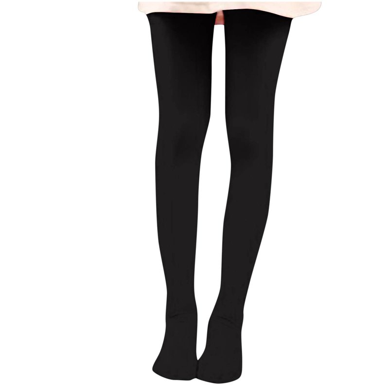 Spazoro Little Girls Pantyhose Solid Color Warm Tights Dance Botton Cotton Tights Dance Botton Socks for Kids Girls Black Size S