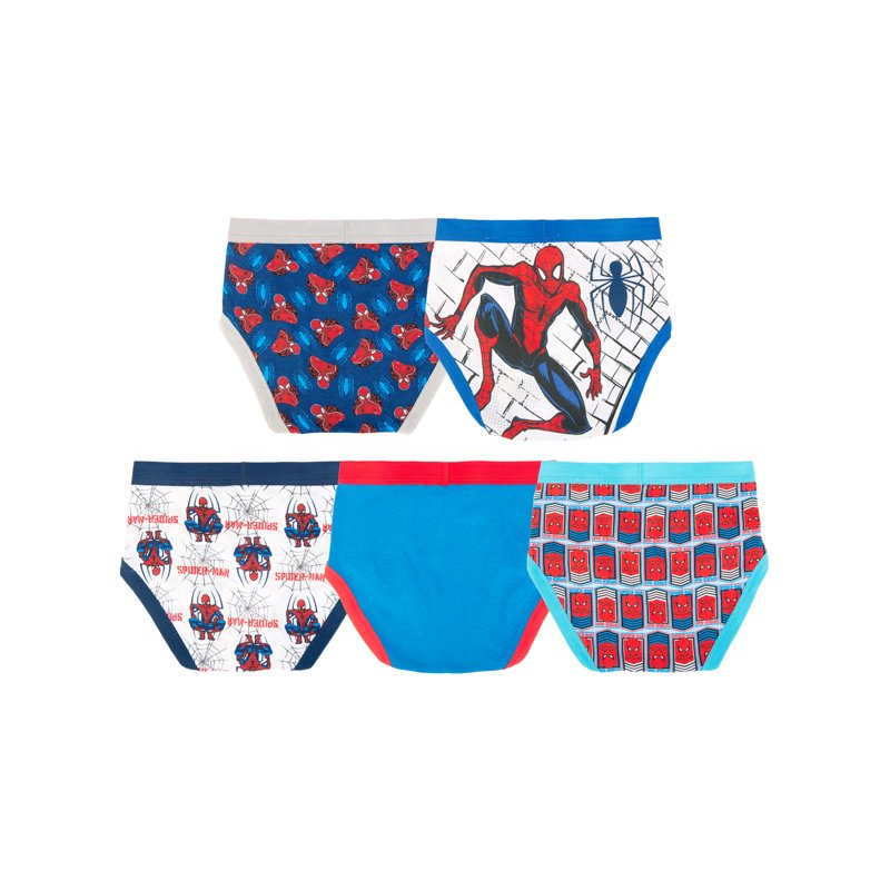Spider-Man Boys Cotton Brief Character Underwear 5-Pack Size 4-8