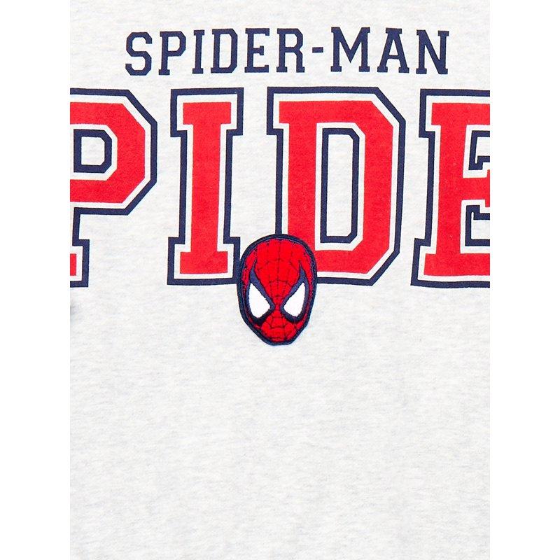 Spider-Man Boys Long Sleeve Graphic Crewneck Sweatshirt With Matching Short 2-Piece Set Sizes 4-12