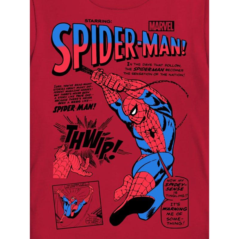 Spider-Man Boys Nation Sensation Graphic Tee With Short Sleeves Sizes 4-18