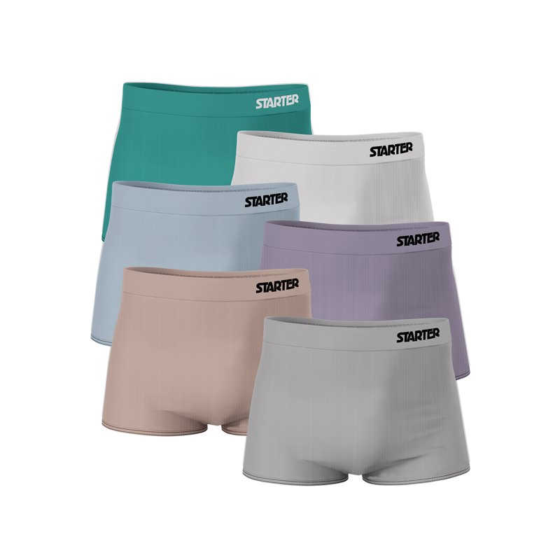 Starter Women's Seamless Boyshort Underwear 6-pack