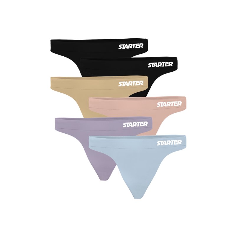 Starter Women's Seamless Thong Underwear 6-pack