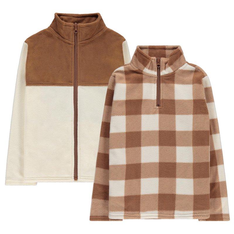 STITCH & STONE Boys 2PK Micro Fleece Pullover - Cozy and Cool Sweaters for Boys