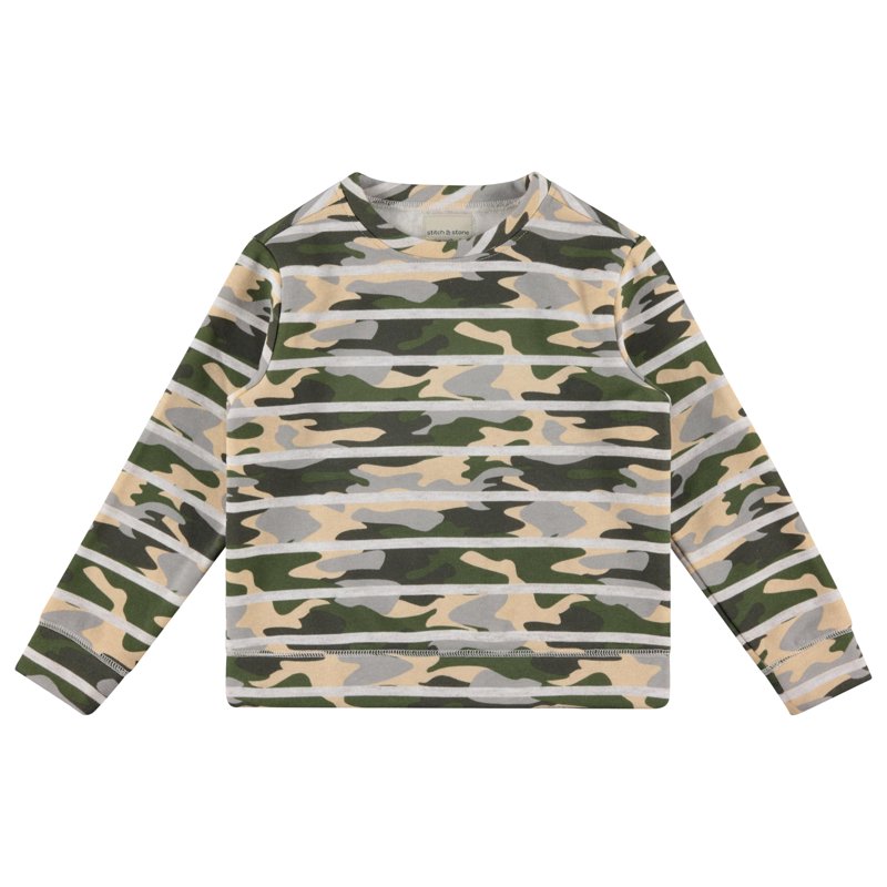 STITCH & STONE Boys 3PK Tops - Fun And Trendy Sweaters For Boys CAMO 10/12
