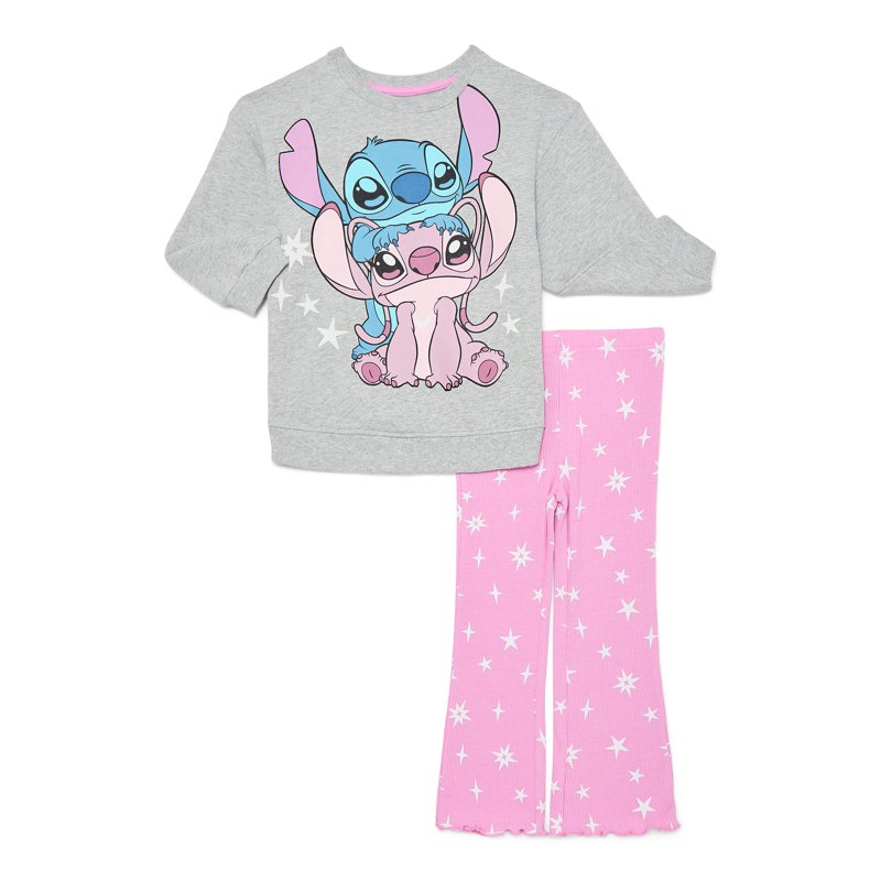 Stitch Toddler Girls Graphic Crewneck Sweatshirt and Flare Leggings Set 2 Piece Sizes 12M-5T