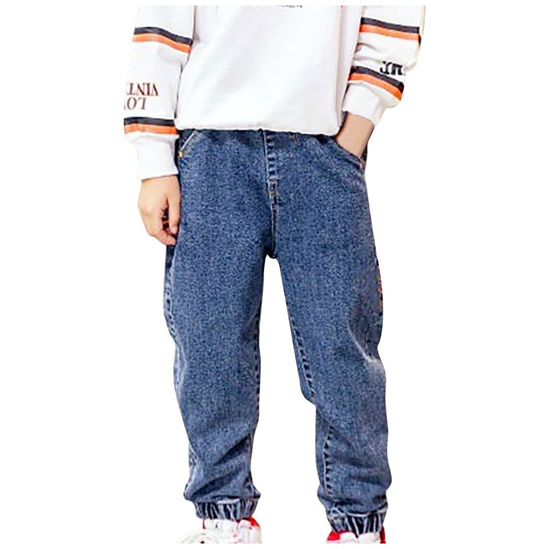 Summer Saving Clearance WRKEKC Pants for Boys Spring and Summer Children's Boys' Basic Casual Solid Long Pocket Jeans