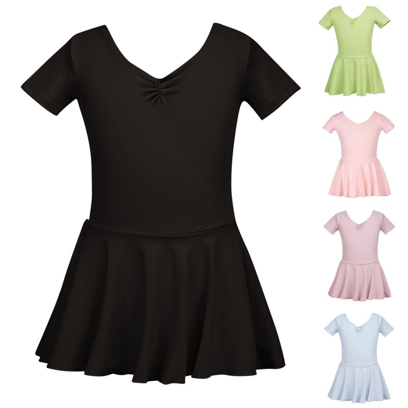Summer Savings AKAFMK Gymnastics Ballets Leotard for Toddler Girls Dance Leotard Summer Ruffle Short Sleeve Training Clothes Baby Gym Suit 3-12 Years