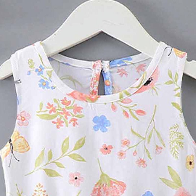 Summer Savings Clearance 2025 TAGOLD Girls Summer Dress Summer Toddler Baby Girls Sleeveless Dress Graphic Print Children's Clothing