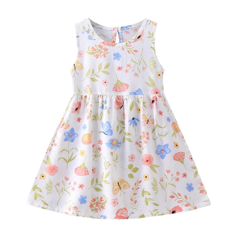 Summer Savings Clearance 2025 TAGOLD Girls Summer Dress Summer Toddler Baby Girls Sleeveless Dress Graphic Print Children's Clothing