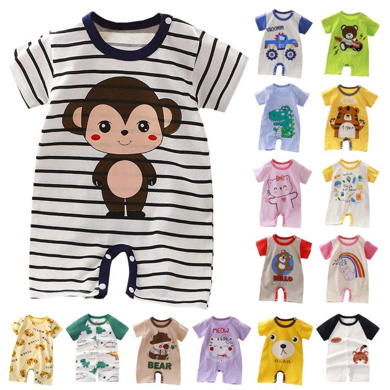 Summer Savings Clearance BXSRUTA Baby Boy Girl Romper Summer Clothing Newborn Baby Cotton Short Sleeve Thin Crawling Suit Baby Onesie Ha Clothes Baby Clothes 18M