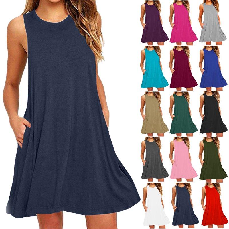 Summer Savings Clearance Egzmbll Summer Casual Dresses for Women Sleeveless Midi Dress Swing Tank Sundress Pleated Tshirt Dress on Clearance S-2XL Summer Savings Clearance Egzmbll Summer Casual Dresses for Women Sleeveless Midi Dress Swing Tank Sundress Pleated Tshirt Dress on Clearance S-2XL