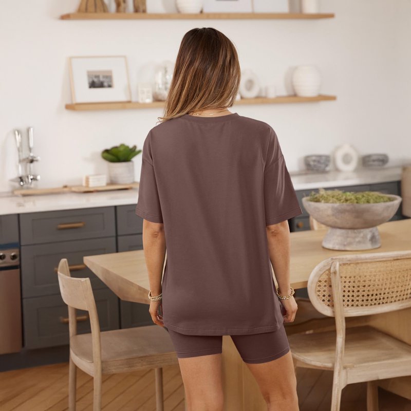 SUNBS 2 Piece Outfit For Women Lounge Sets Oversized Tshirts Matching Biker Short Summer Clothing Sizes S-2XL