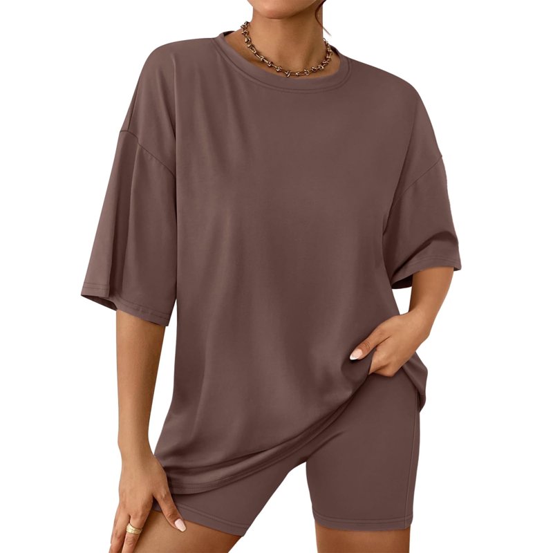 SUNBS 2 Piece Outfit for Women Lounge Sets Oversized Tshirts Matching Biker Short Summer Clothing Sizes S-2XL