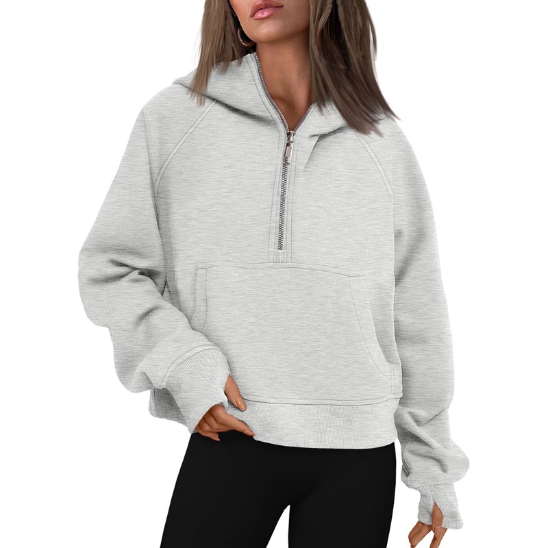 SUNBS Hoodies For Women Half Zip Pullover Oversized Hoodies Y2k Quarter Zip Sweatshirts Thumb Hole Fleece Outfit